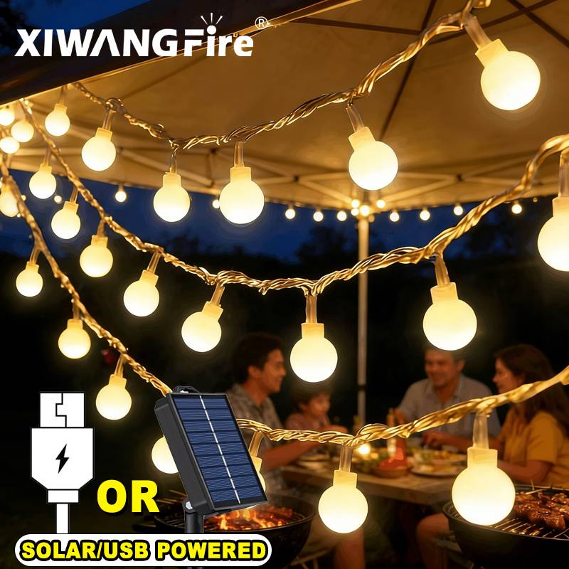 Outdoor Lighting Waterproof - Luzes de Cordão Solares/USB/Bateria de 3-10M,