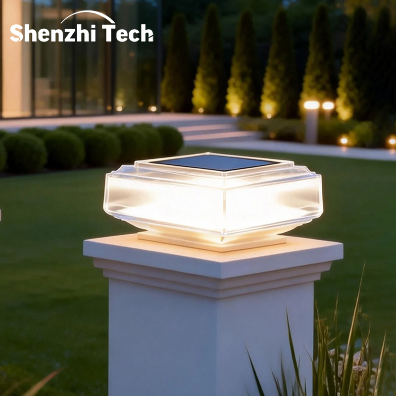 Post Cap Light - Luzes Solares Modernas Transparentes para Postes,