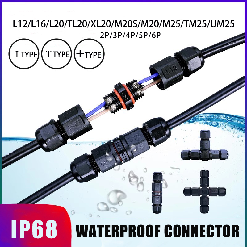 Outdoor Lighting Junction - Conector à prova d'água ip68, cabo