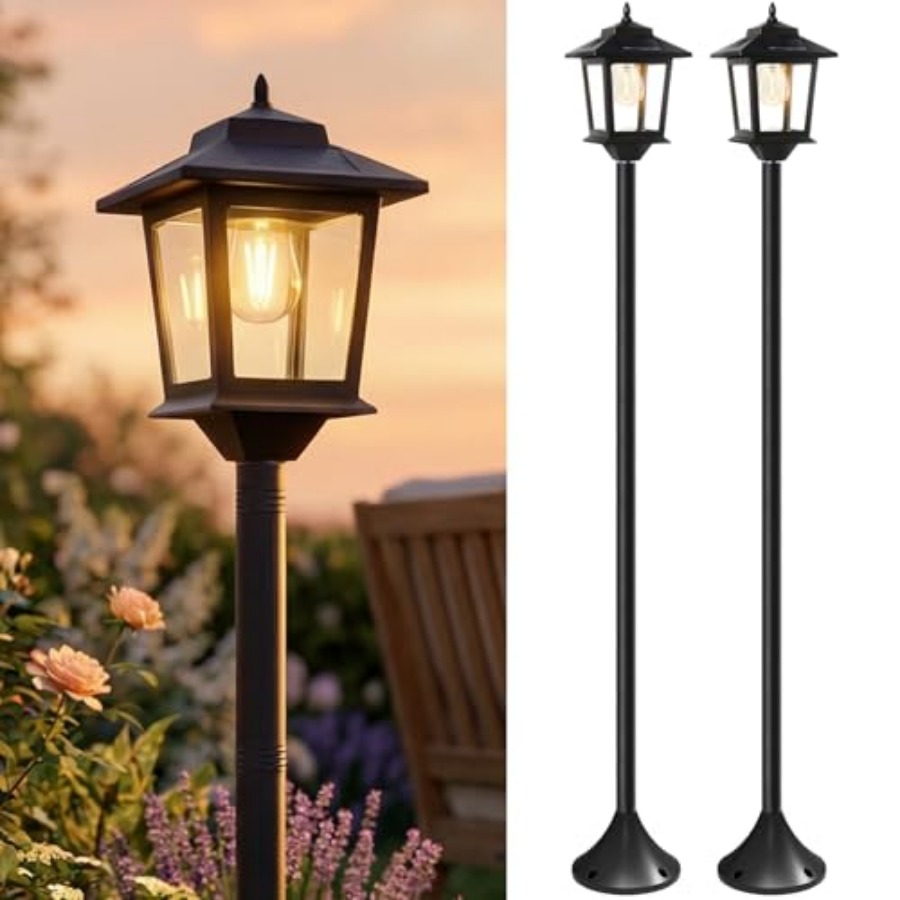 Outdoor Lighting Waterproof - Luzes Solares para Postes Externos, Pacote
