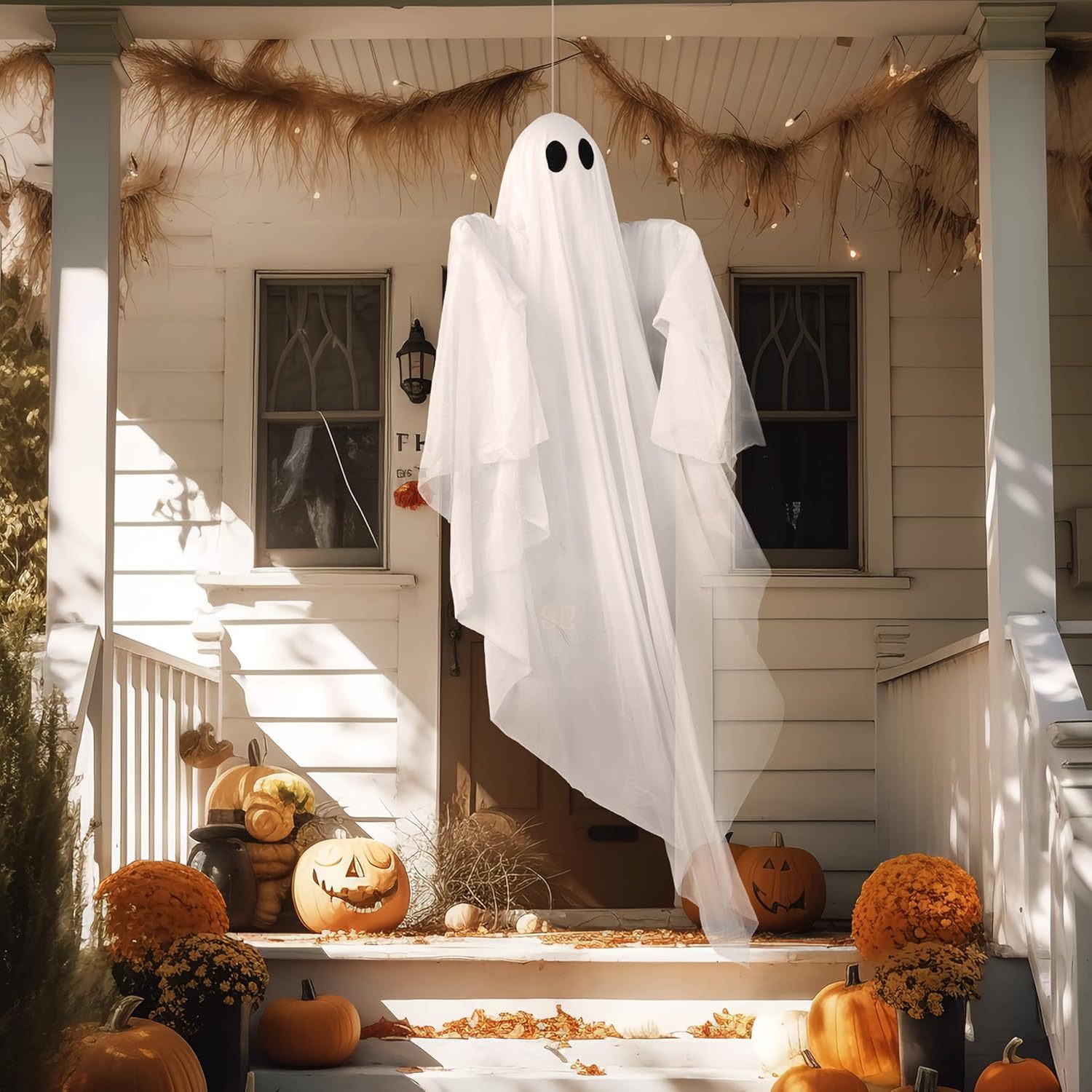 Outdoor Lighting Ideas For Party - Fantasma Iluminado de Halloween com Luz