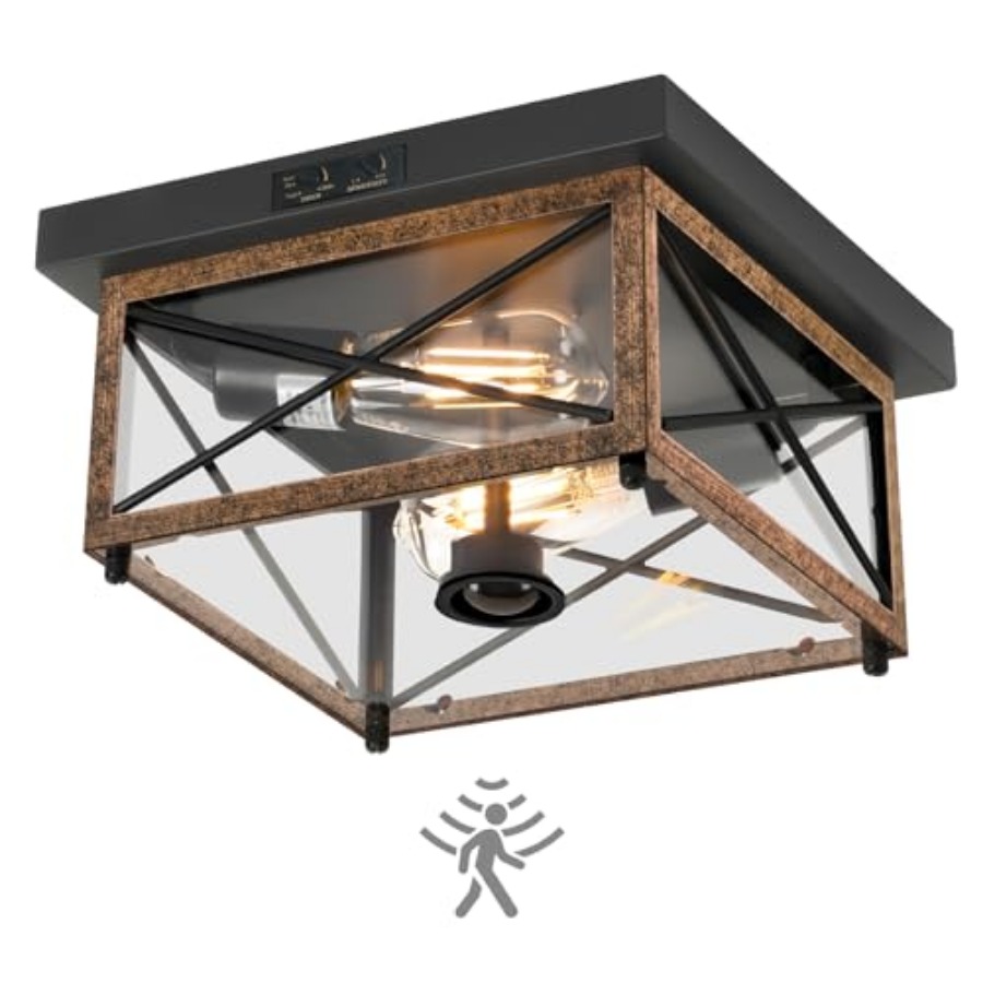 Outdoor Lighting With Motion Sensor - Luminária de Teto Externa com Sensor