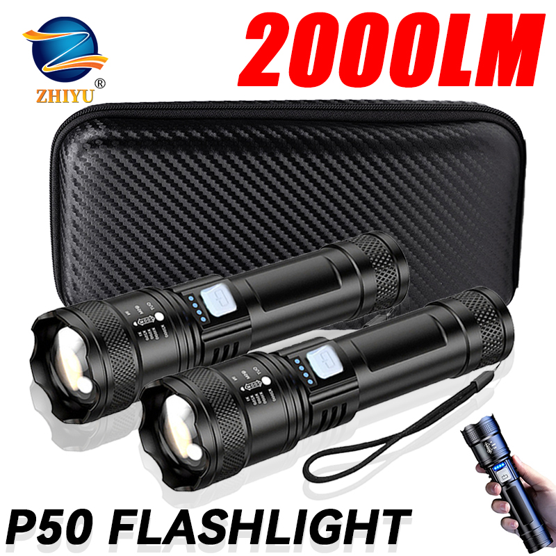 Outdoor Lighting Permanent - Lanterna tática led 2000lm, recarregável por