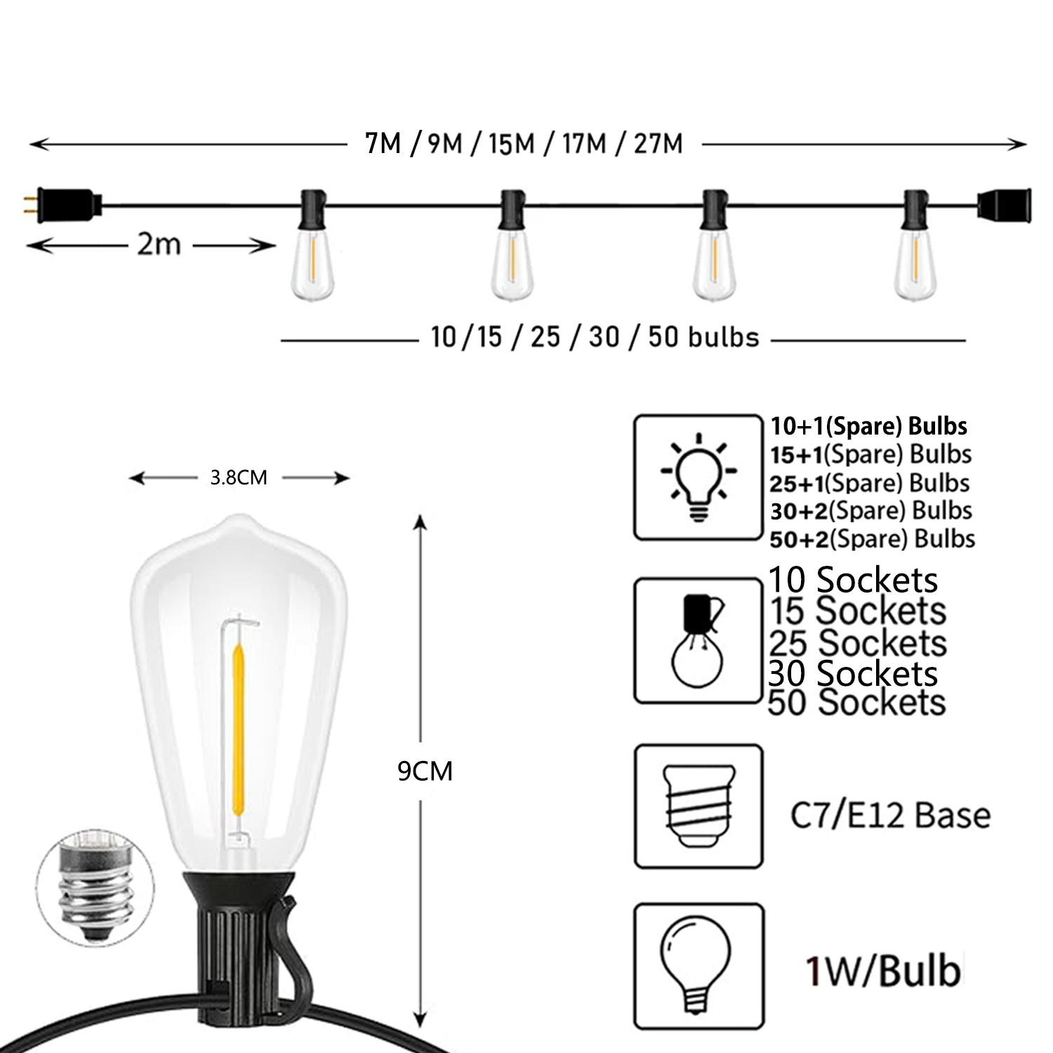 St38 festão 220v led globo luz - Outdoor Lighting Socket avaliação e preço