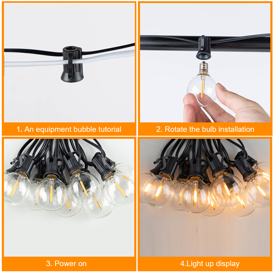 G40 LED Luzes de bola de corda - Outdoor Lighting Socket avaliação e preço