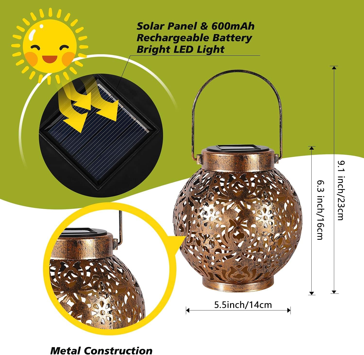 1-6PCS Lanternas Solares Marro - Outdoor Lighting Company avaliação e preço
