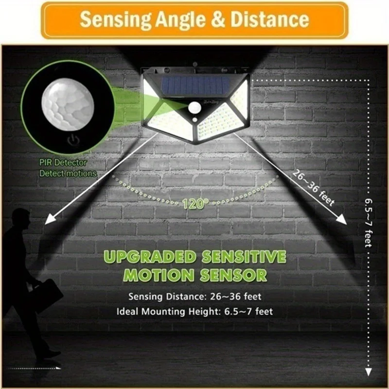 100led multifuncional lâmpada  - Outdoor Lighting With Motion Sensor avaliação e preço