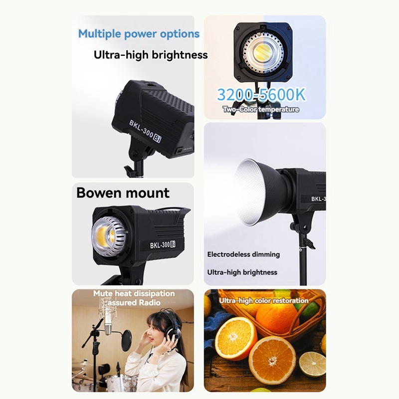 Luz de Vídeo Bi LED de 300W, I - Outdoor Lighting Socket avaliação e preço