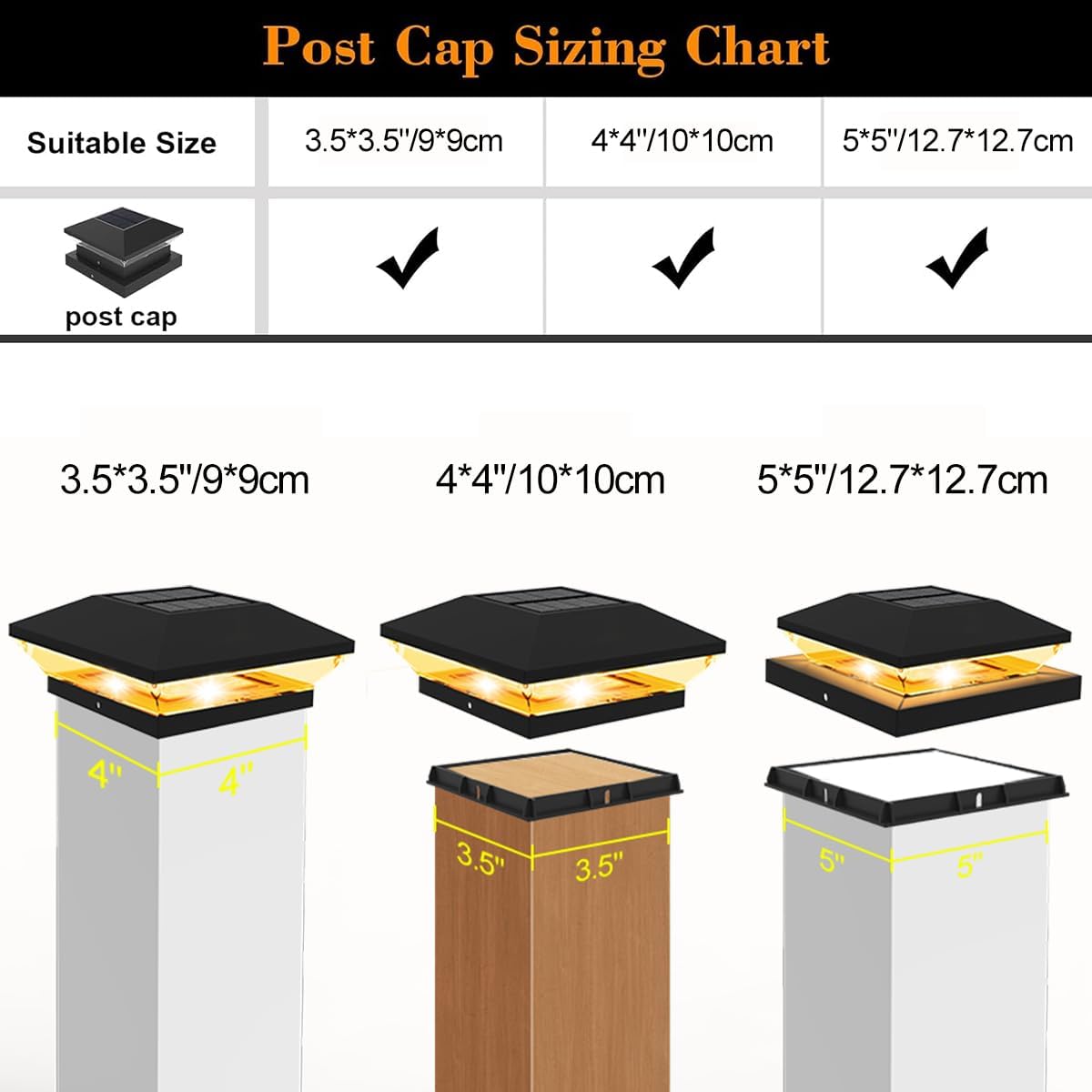Luz Solar para Postes, Luzes d - Post Cap Light avaliação e preço